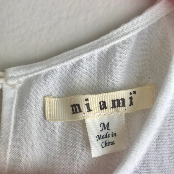 MIAMI / White & Blue Floral Open Shoulder Dress - Picture 7 of 8